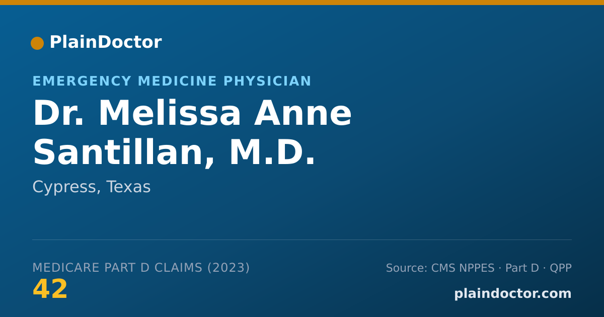Shareable card for Melissa Anne Santillan, M.D. - Emergency Medicine Physician, Cypress, TX