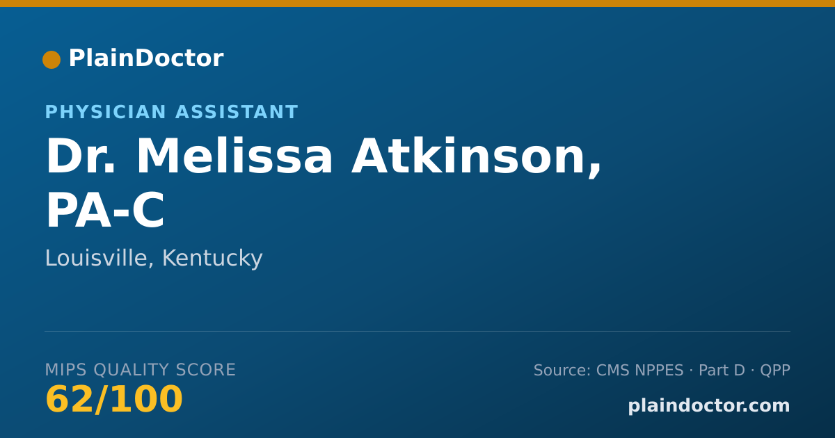 Shareable card for Melissa Atkinson, PA-C - Physician Assistant, Louisville, KY