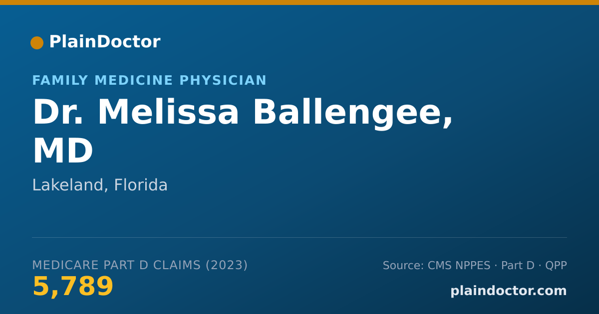 Shareable card for Melissa Ballengee, MD - Family Medicine Physician, Lakeland, FL