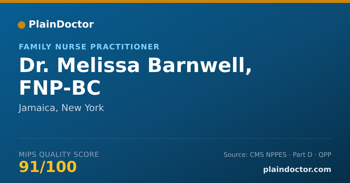 Shareable card for Melissa Barnwell, FNP-BC - Family Nurse Practitioner, Jamaica, NY