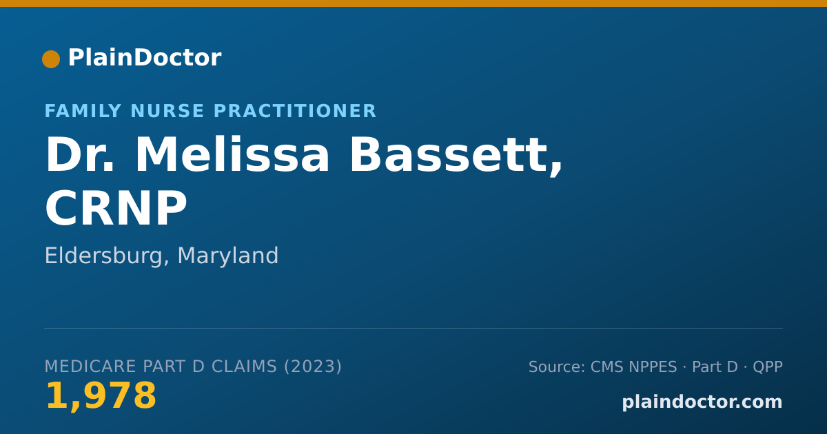 Shareable card for Melissa Bassett, CRNP - Family Nurse Practitioner, Eldersburg, MD