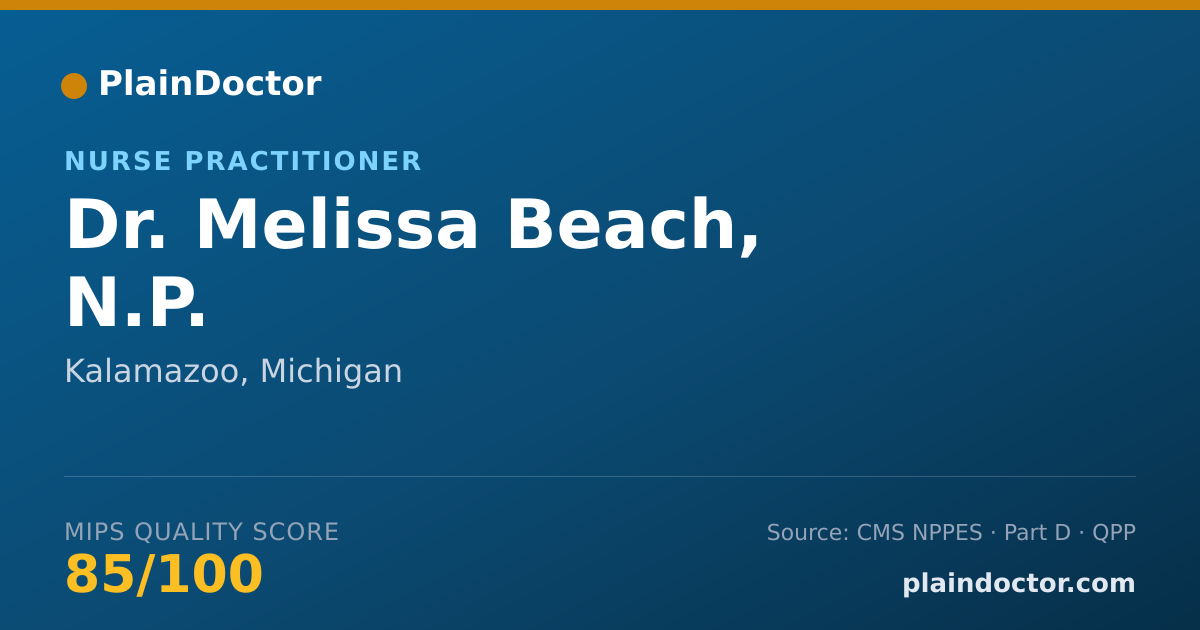 Shareable card for Melissa Beach, N.P. - Nurse Practitioner, Kalamazoo, MI