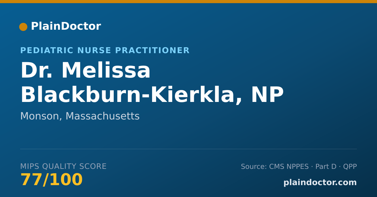 Shareable card for Melissa Blackburn-Kierkla, NP - Pediatric Nurse Practitioner, Monson, MA