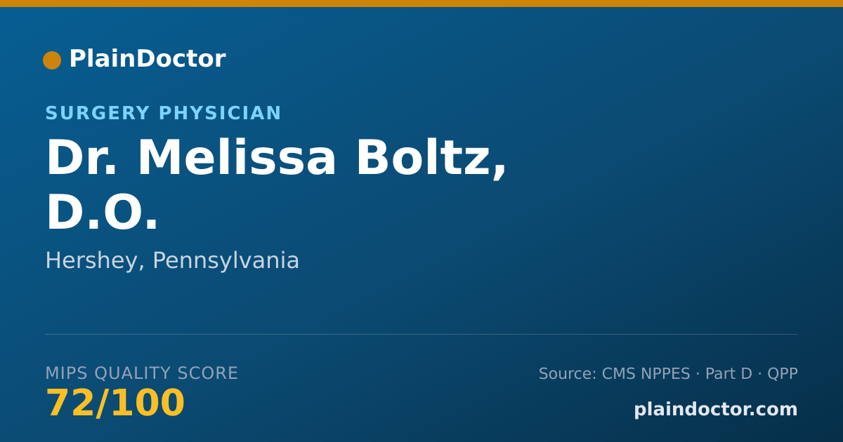 Shareable card for Melissa Boltz, D.O. - Surgery Physician, Hershey, PA
