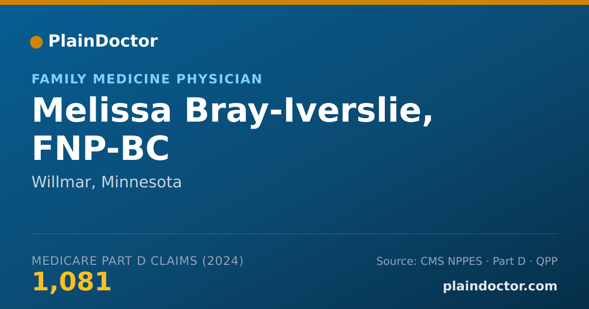 Shareable card for Melissa Bray-Iverslie, FNP-BC - Family Medicine Physician, Willmar, MN