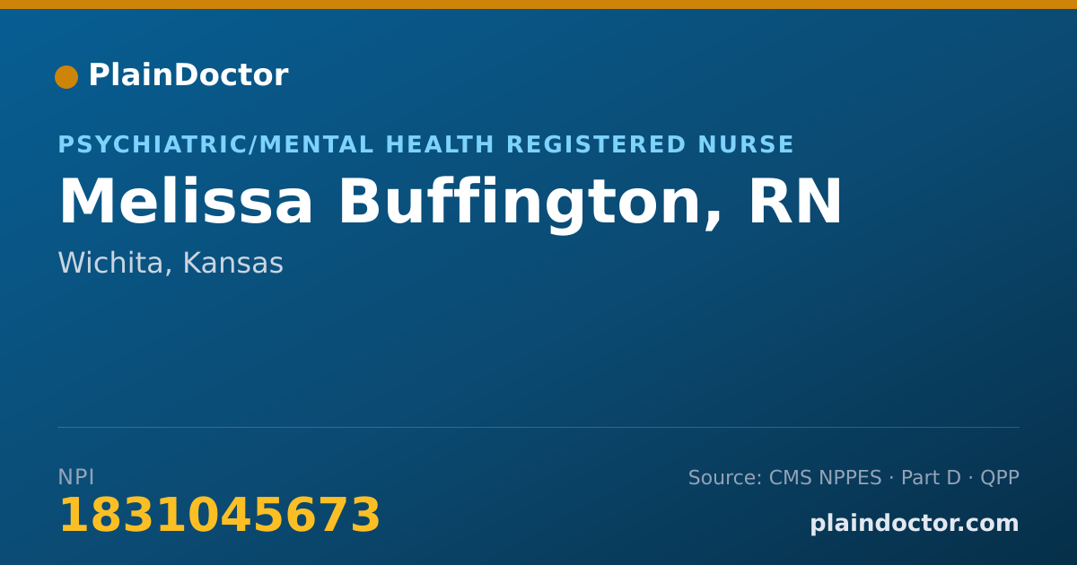 Shareable card for Melissa Buffington, RN - Psychiatric/Mental Health Registered Nurse, Wichita, KS