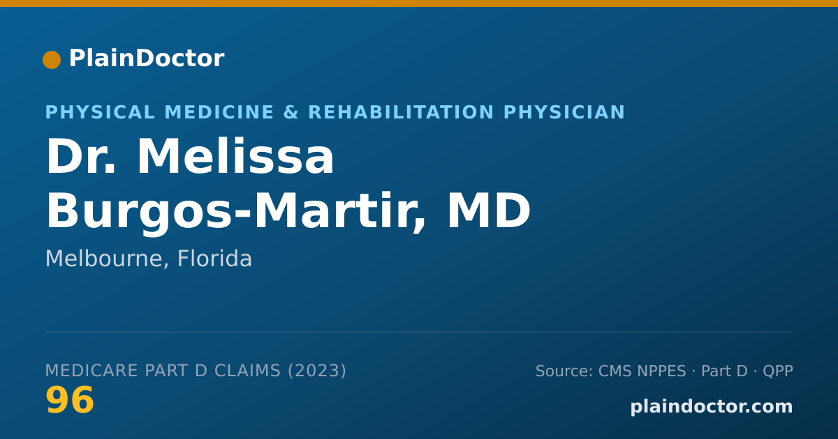 Shareable card for Melissa Burgos-Martir, MD - Physical Medicine & Rehabilitation Physician, Melbourne, FL