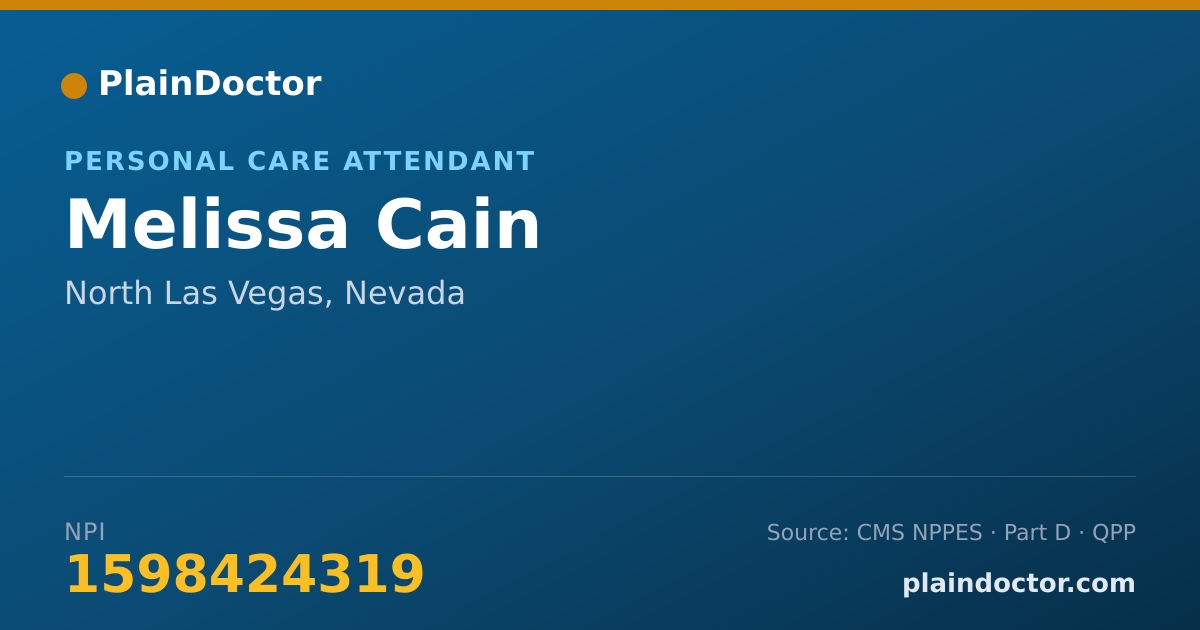 Shareable card for Melissa Cain - Personal Care Attendant, North Las Vegas, NV
