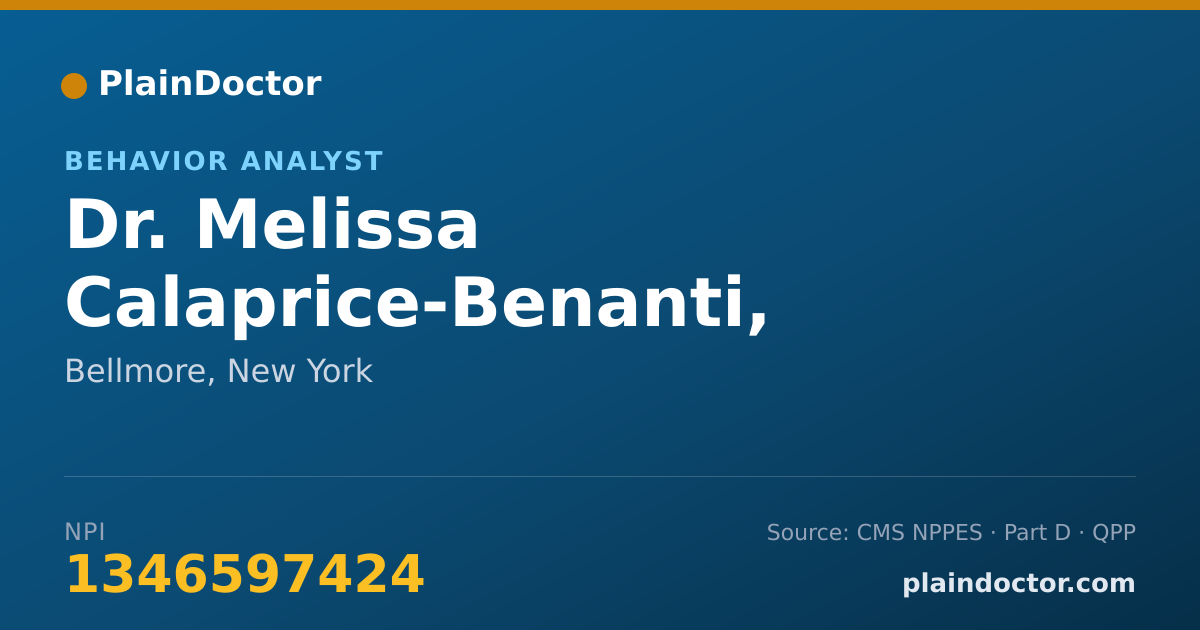 Shareable card for Melissa Calaprice-Benanti, M.S. ED - Behavior Analyst, Bellmore, NY