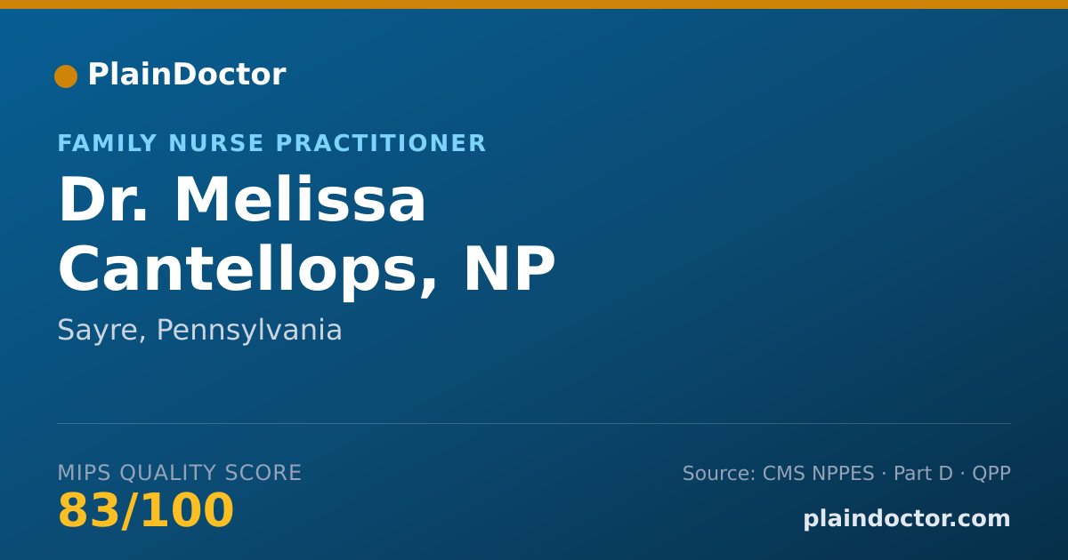Shareable card for Melissa Cantellops, NP - Family Nurse Practitioner, Sayre, PA