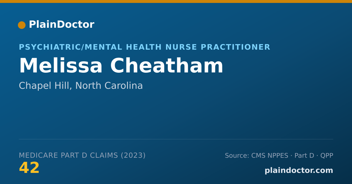 Shareable card for Melissa Cheatham - Psychiatric/Mental Health Nurse Practitioner, Chapel Hill, NC