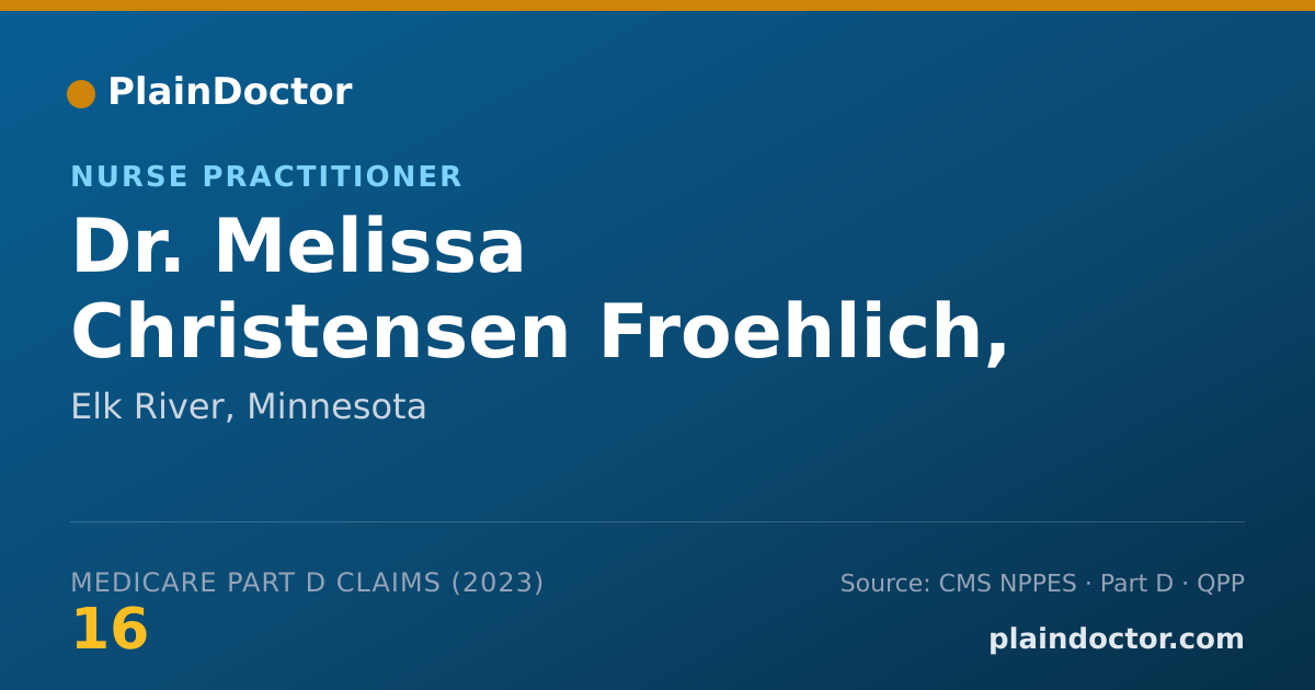Shareable card for Melissa Christensen Froehlich, PNP - Nurse Practitioner, Elk River, MN