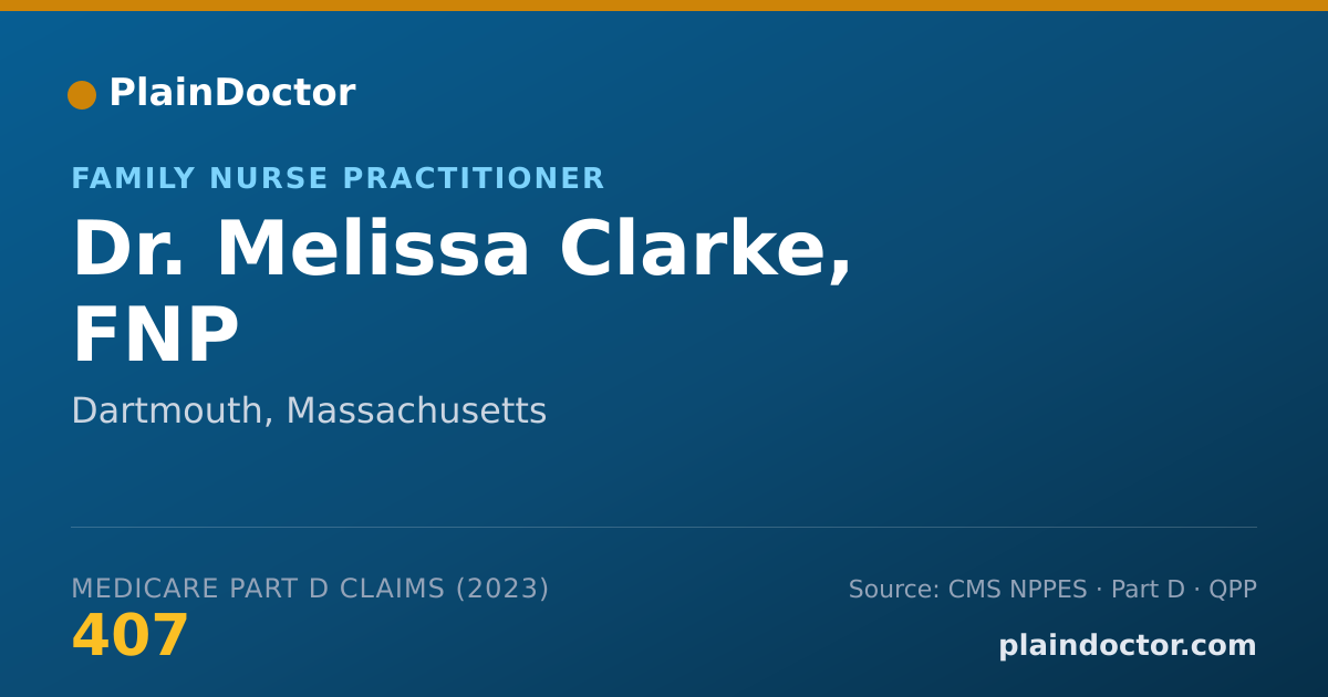 Shareable card for Melissa Clarke, FNP - Family Nurse Practitioner, Dartmouth, MA