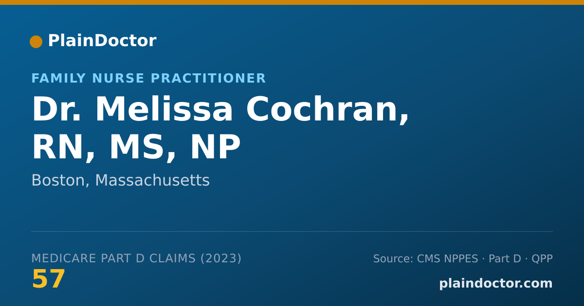 Shareable card for Melissa Cochran, RN, MS, NP - Family Nurse Practitioner, Boston, MA