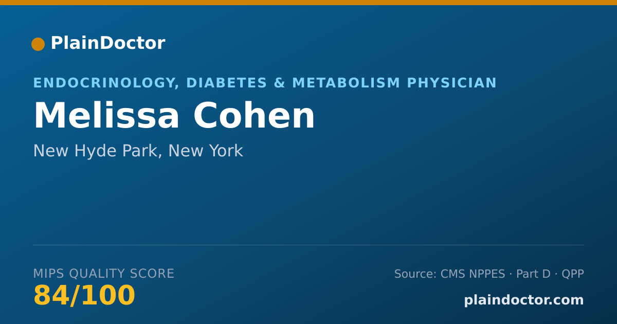 Shareable card for Melissa Cohen - Endocrinology, Diabetes & Metabolism Physician, New Hyde Park, NY