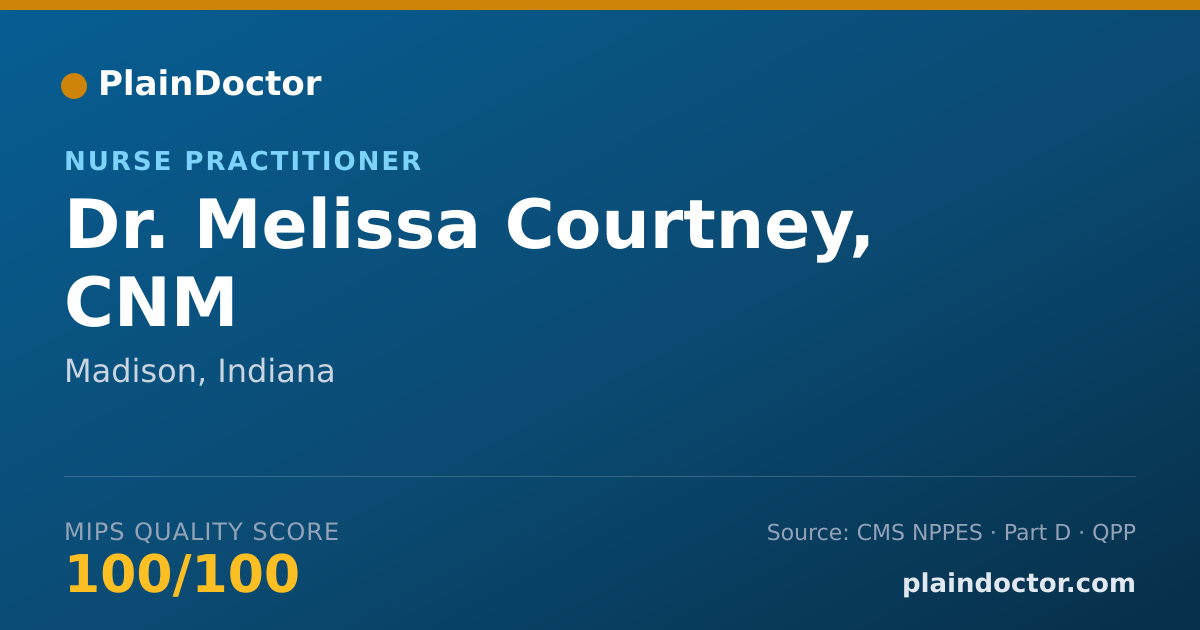 Shareable card for Melissa Courtney, CNM - Nurse Practitioner, Madison, IN