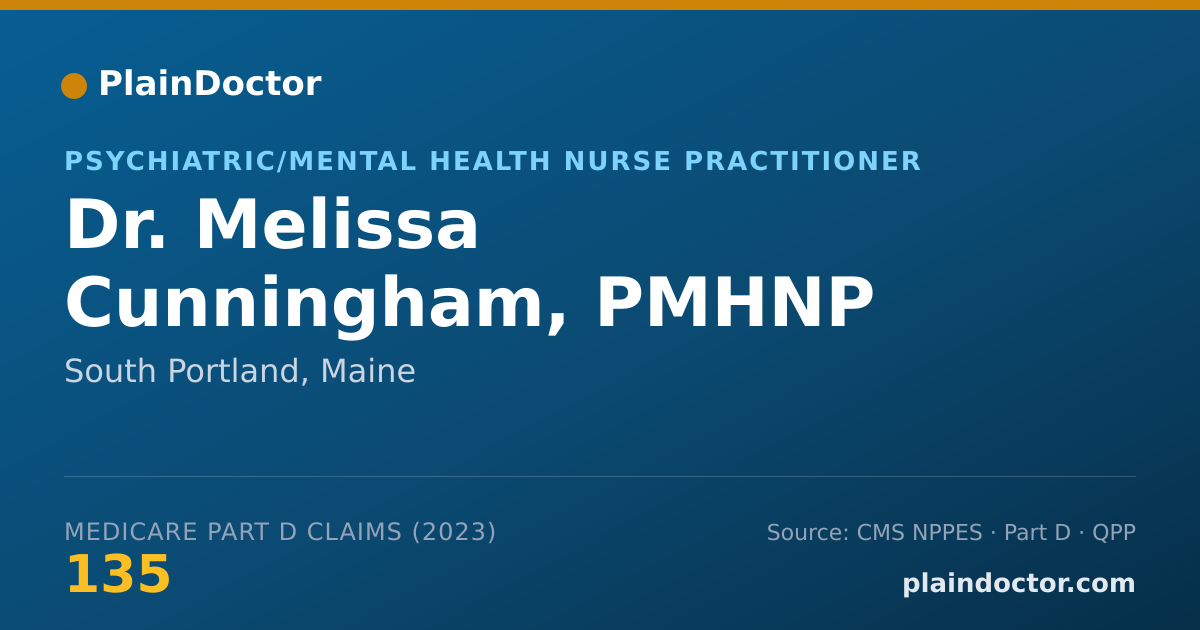 Shareable card for Melissa Cunningham, PMHNP - Psychiatric/Mental Health Nurse Practitioner, South Portland, ME