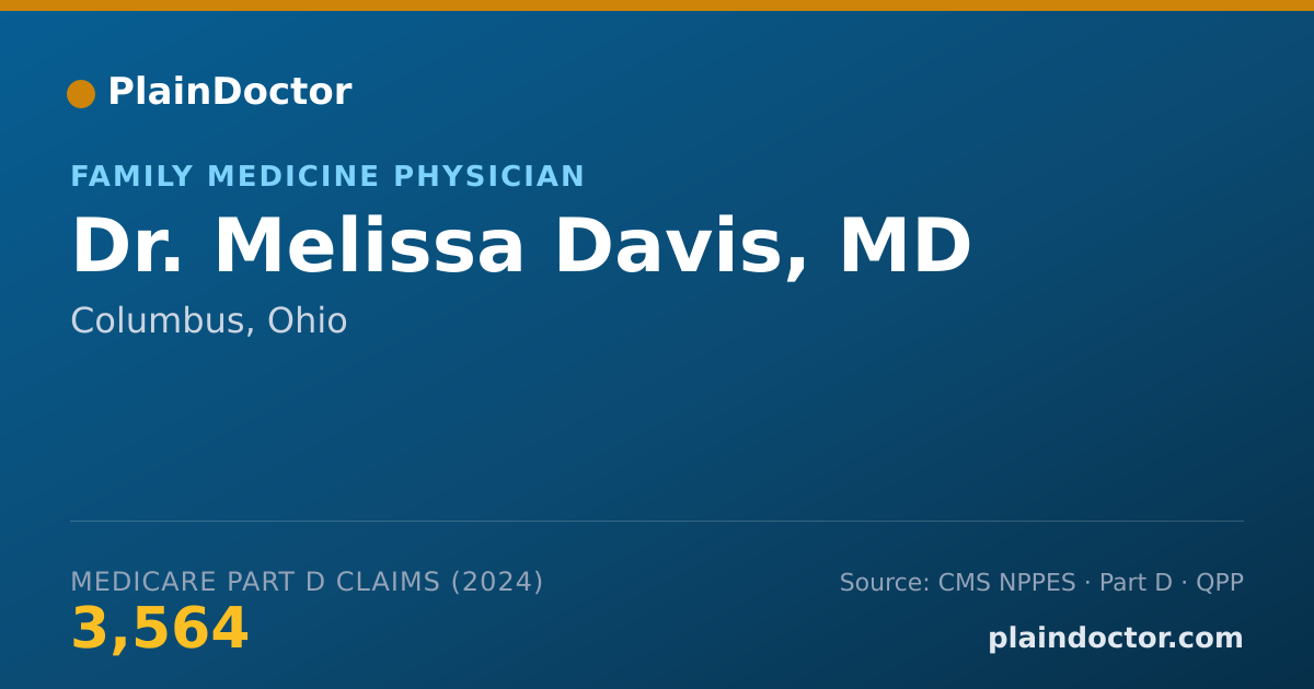 Shareable card for Melissa Davis, MD - Family Medicine Physician, Columbus, OH
