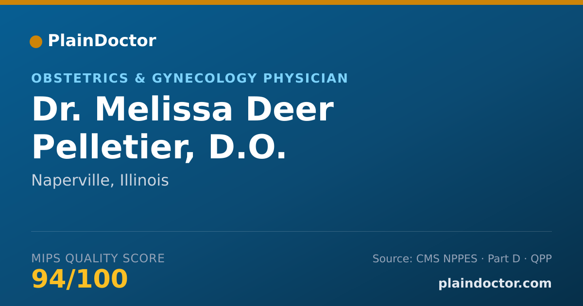Shareable card for Melissa Deer Pelletier, D.O. - Obstetrics & Gynecology Physician, Naperville, IL