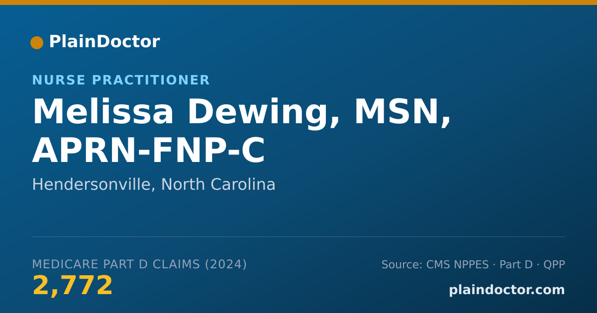 Shareable card for Melissa Dewing, MSN, APRN-FNP-C - Nurse Practitioner, Hendersonville, NC