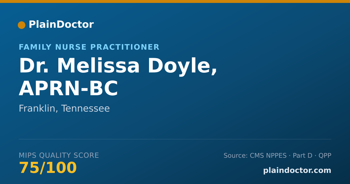Shareable card for Melissa Doyle, APRN-BC - Family Nurse Practitioner, Franklin, TN