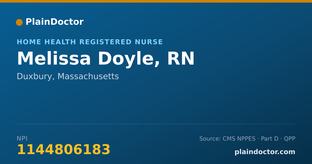 Shareable card for Melissa Doyle, RN - Home Health Registered Nurse, Duxbury, MA