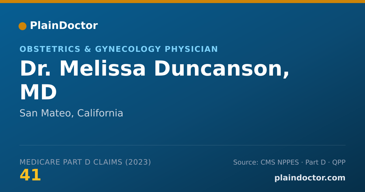 Shareable card for Melissa Duncanson, MD - Obstetrics & Gynecology Physician, San Mateo, CA