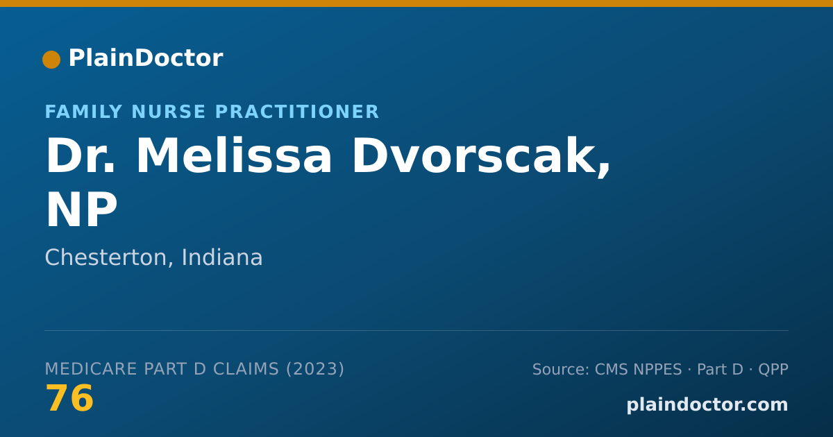 Shareable card for Melissa Dvorscak, NP - Family Nurse Practitioner, Chesterton, IN