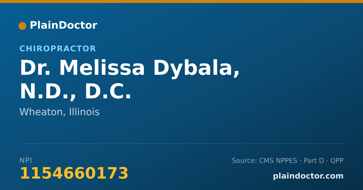 Shareable card for Melissa Dybala, N.D., D.C. - Chiropractor, Wheaton, IL