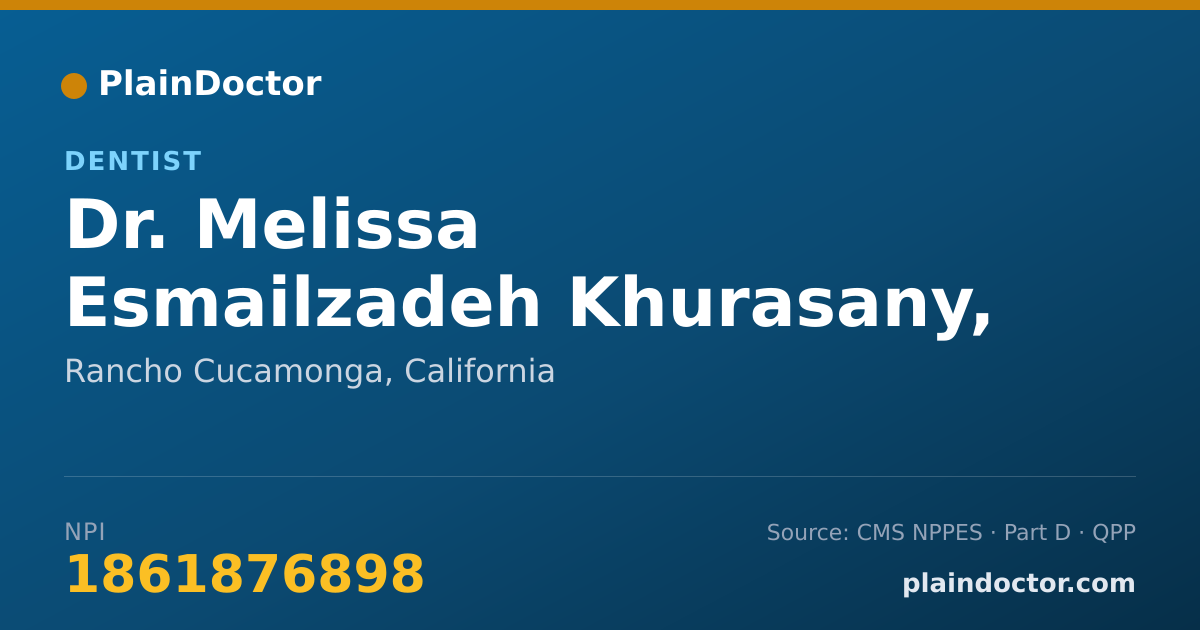 Shareable card for Melissa Esmailzadeh Khurasany, DMD - Dentist, Rancho Cucamonga, CA