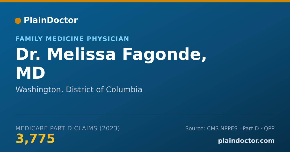 Shareable card for Melissa Fagonde, MD - Family Medicine Physician, Washington, DC