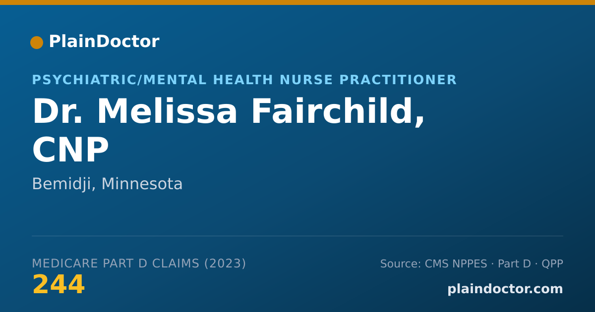 Shareable card for Melissa Fairchild, CNP - Psychiatric/Mental Health Nurse Practitioner, Bemidji, MN
