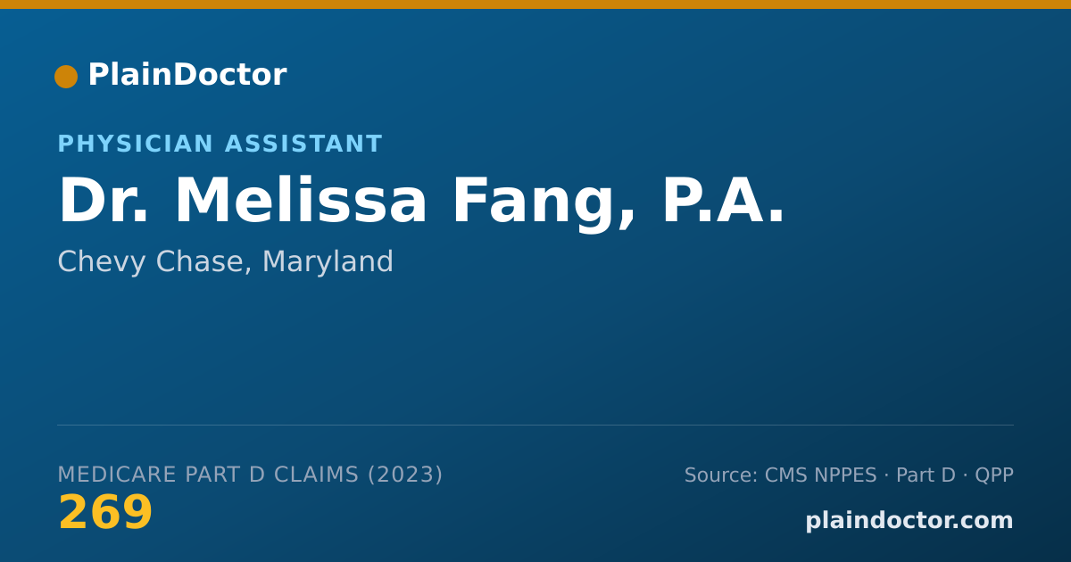 Shareable card for Melissa Fang, P.A. - Physician Assistant, Chevy Chase, MD