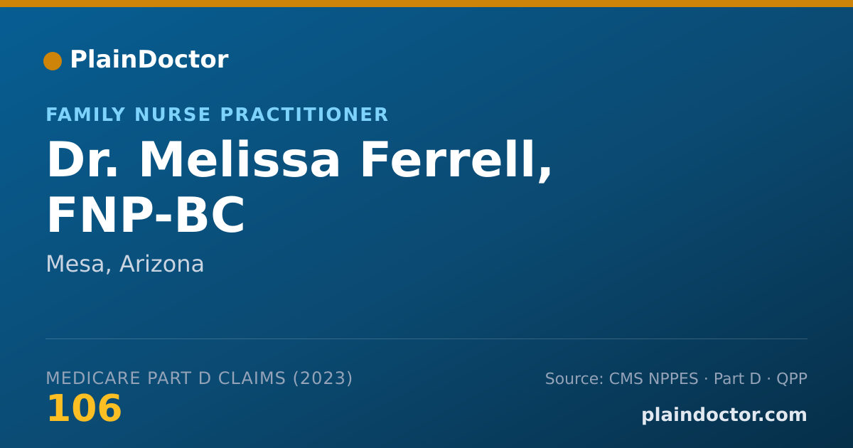 Shareable card for Melissa Ferrell, FNP-BC - Family Nurse Practitioner, Mesa, AZ