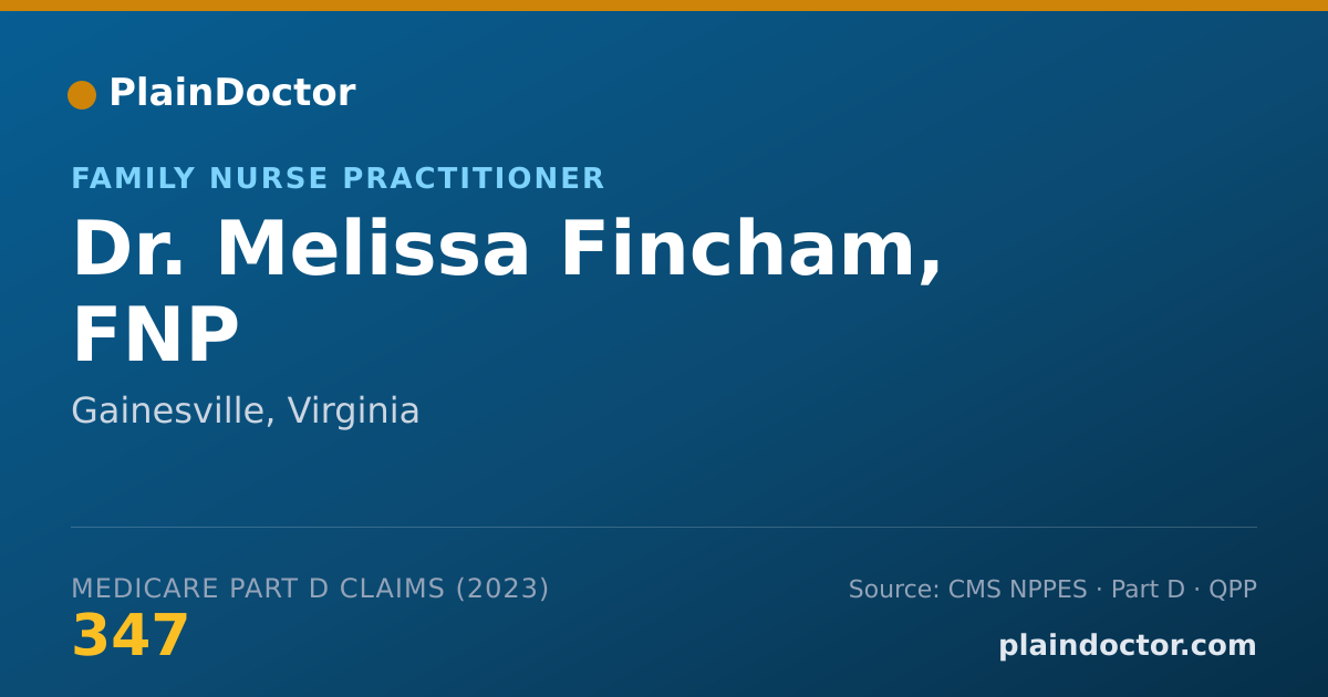 Shareable card for Melissa Fincham, FNP - Family Nurse Practitioner, Gainesville, VA