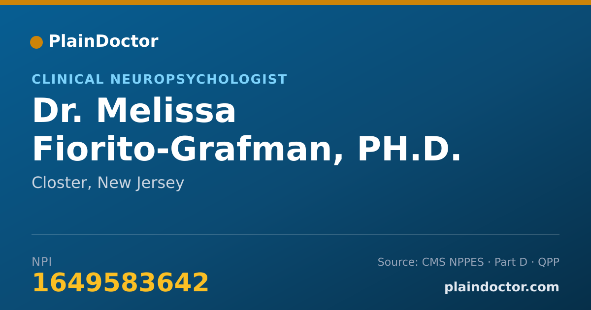 Shareable card for Melissa Fiorito-Grafman, PH.D. - Clinical Neuropsychologist, Closter, NJ