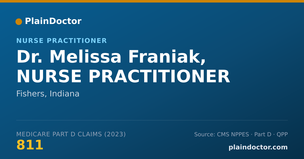 Shareable card for Melissa Franiak, NURSE PRACTITIONER - Nurse Practitioner, Fishers, IN