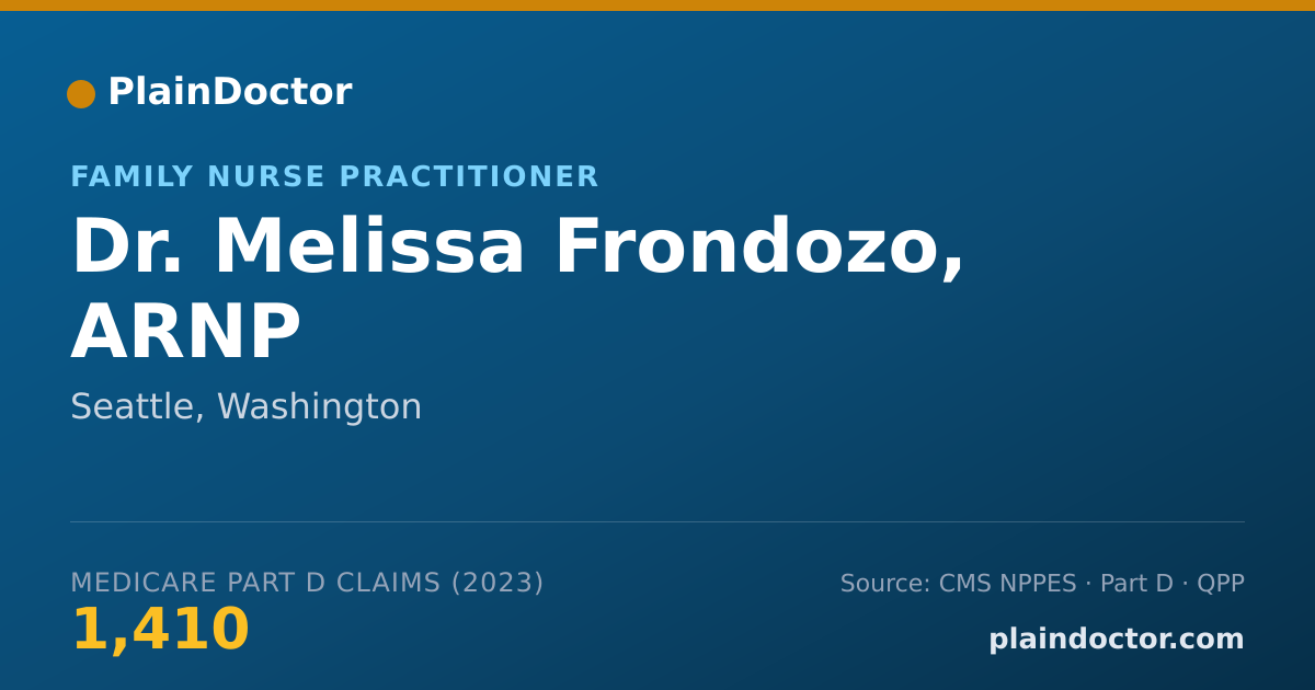 Shareable card for Melissa Frondozo, ARNP - Family Nurse Practitioner, Seattle, WA