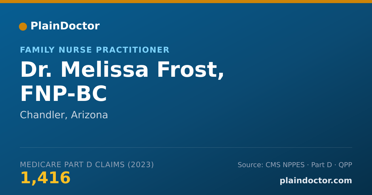 Shareable card for Melissa Frost, FNP-BC - Family Nurse Practitioner, Chandler, AZ