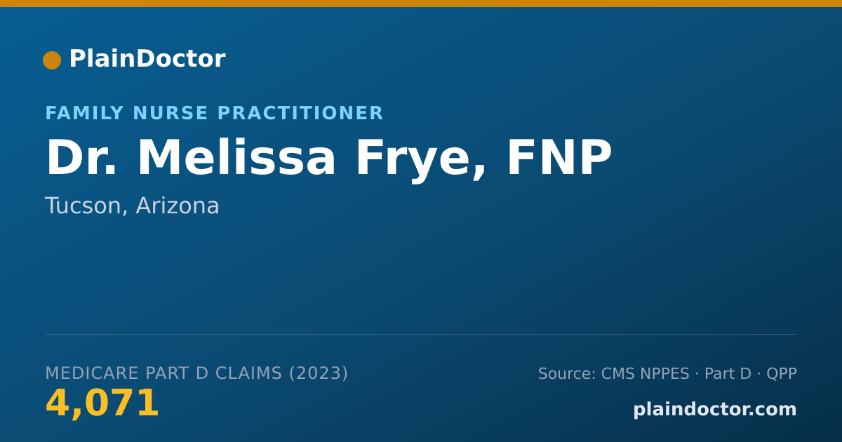 Shareable card for Melissa Frye, FNP - Family Nurse Practitioner, Tucson, AZ