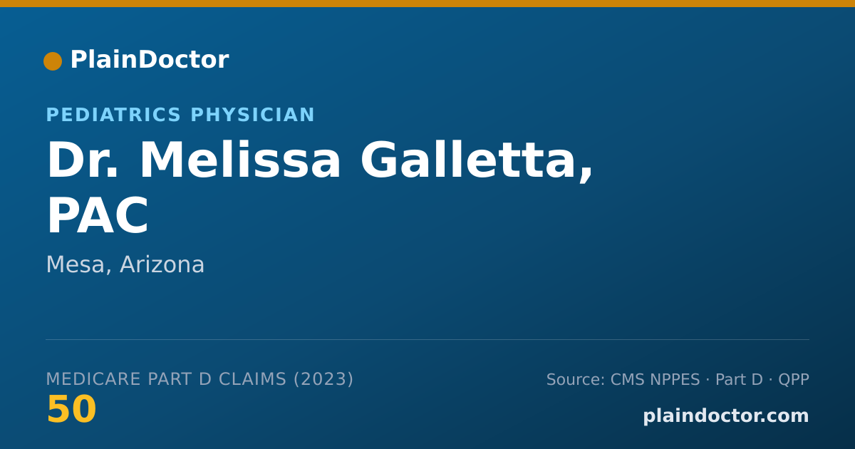 Shareable card for Melissa Galletta, PAC - Pediatrics Physician, Mesa, AZ