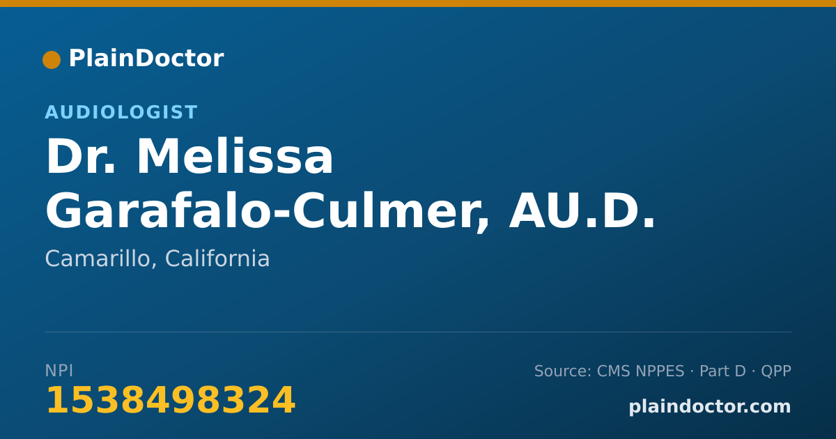 Shareable card for Melissa Garafalo-Culmer, AU.D. - Audiologist, Camarillo, CA
