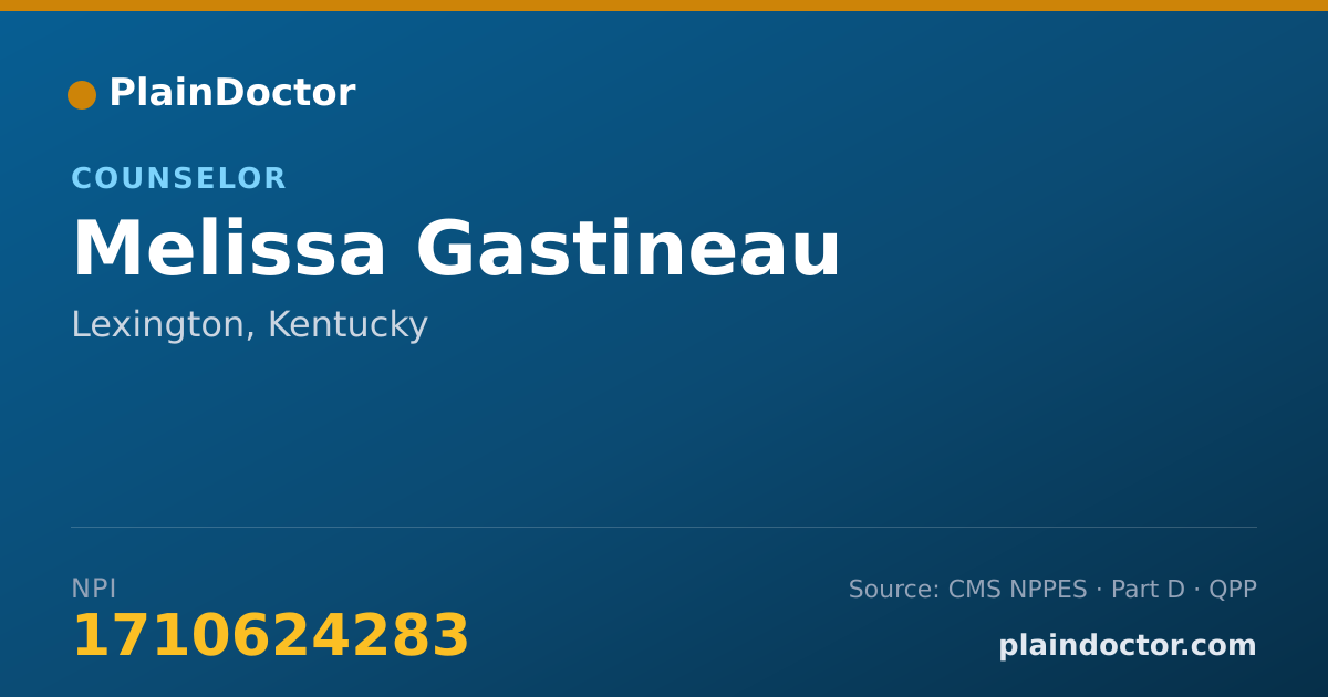 Shareable card for Melissa Gastineau - Counselor, Lexington, KY
