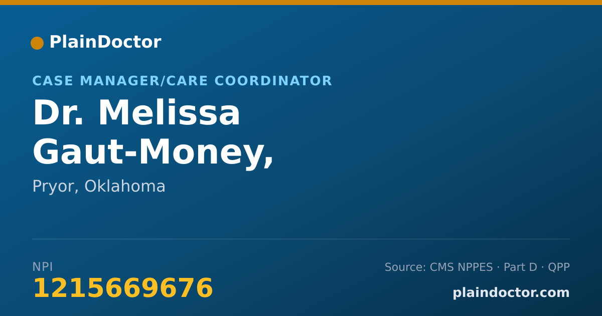 Shareable card for Melissa Gaut-Money, BHWC,CMI,FSP - Case Manager/Care Coordinator, Pryor, OK