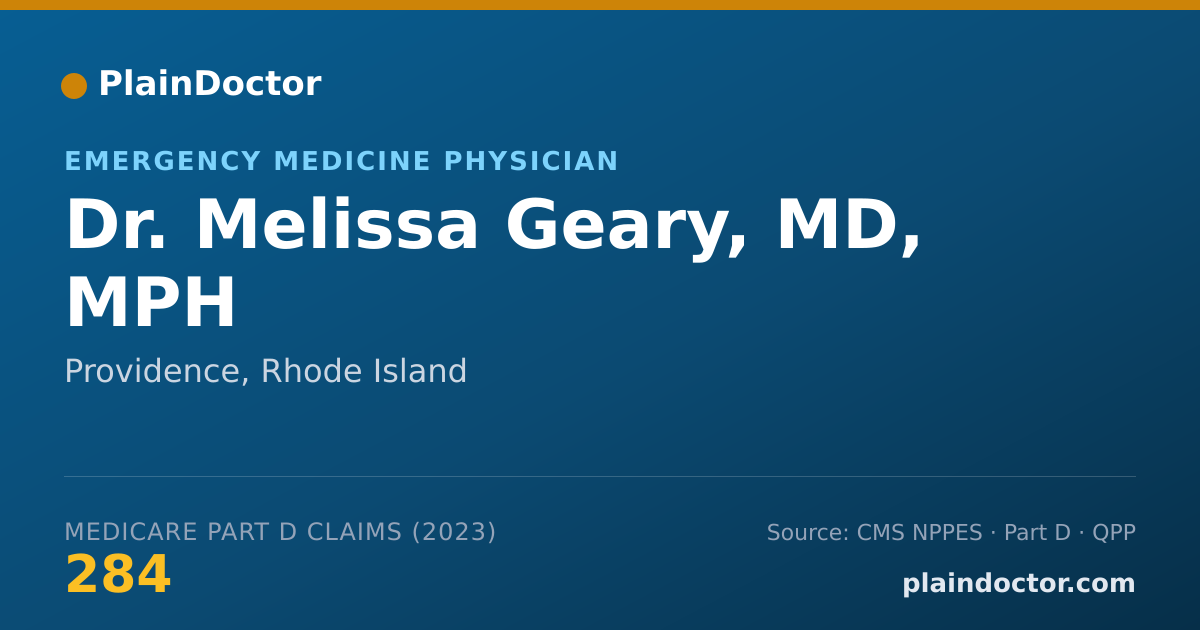 Shareable card for Melissa Geary, MD, MPH - Emergency Medicine Physician, Providence, RI