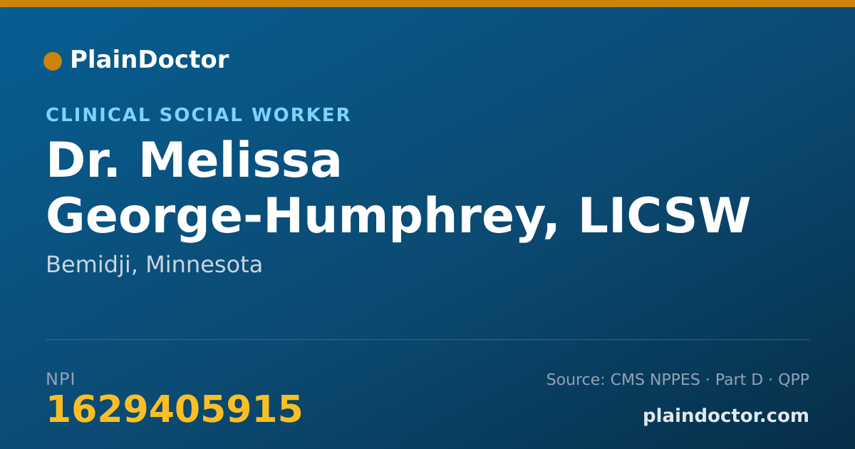 Shareable card for Melissa George-Humphrey, LICSW - Clinical Social Worker, Bemidji, MN