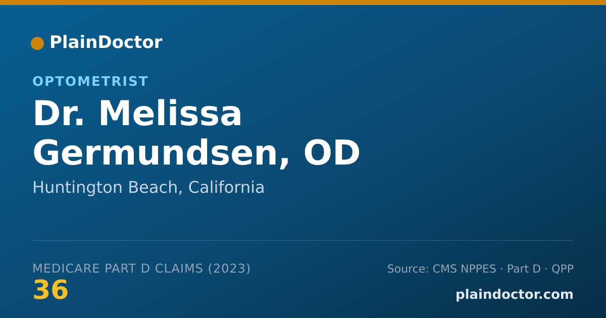Shareable card for Melissa Germundsen, OD - Optometrist, Huntington Beach, CA