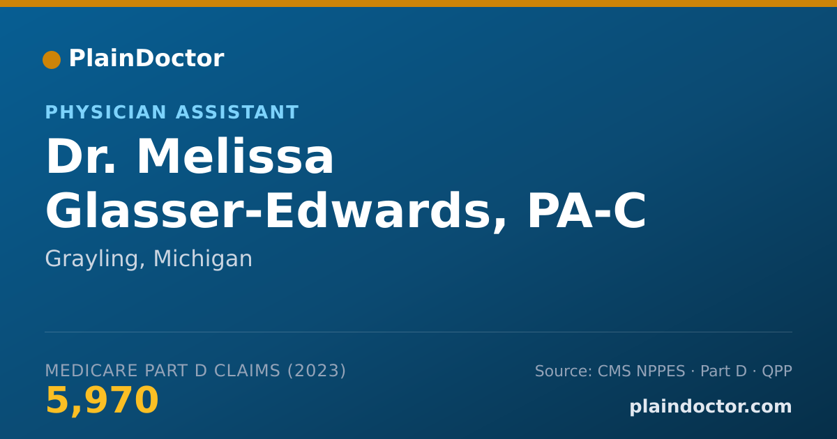 Shareable card for Melissa Glasser-Edwards, PA-C - Physician Assistant, Grayling, MI