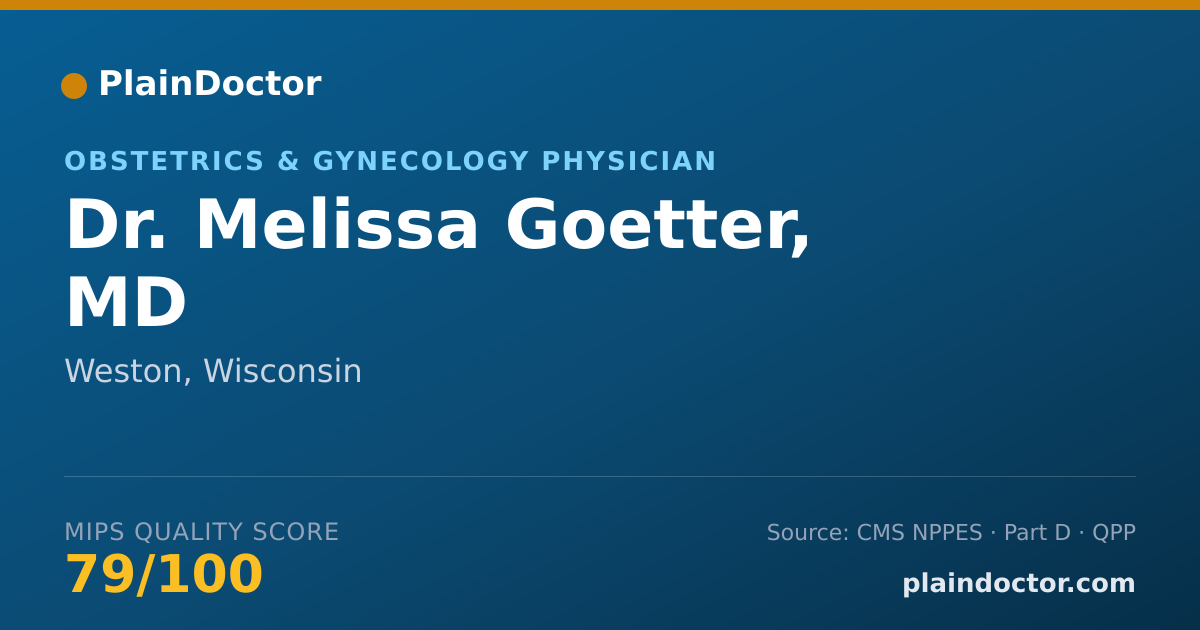 Shareable card for Melissa Goetter, MD - Obstetrics & Gynecology Physician, Weston, WI