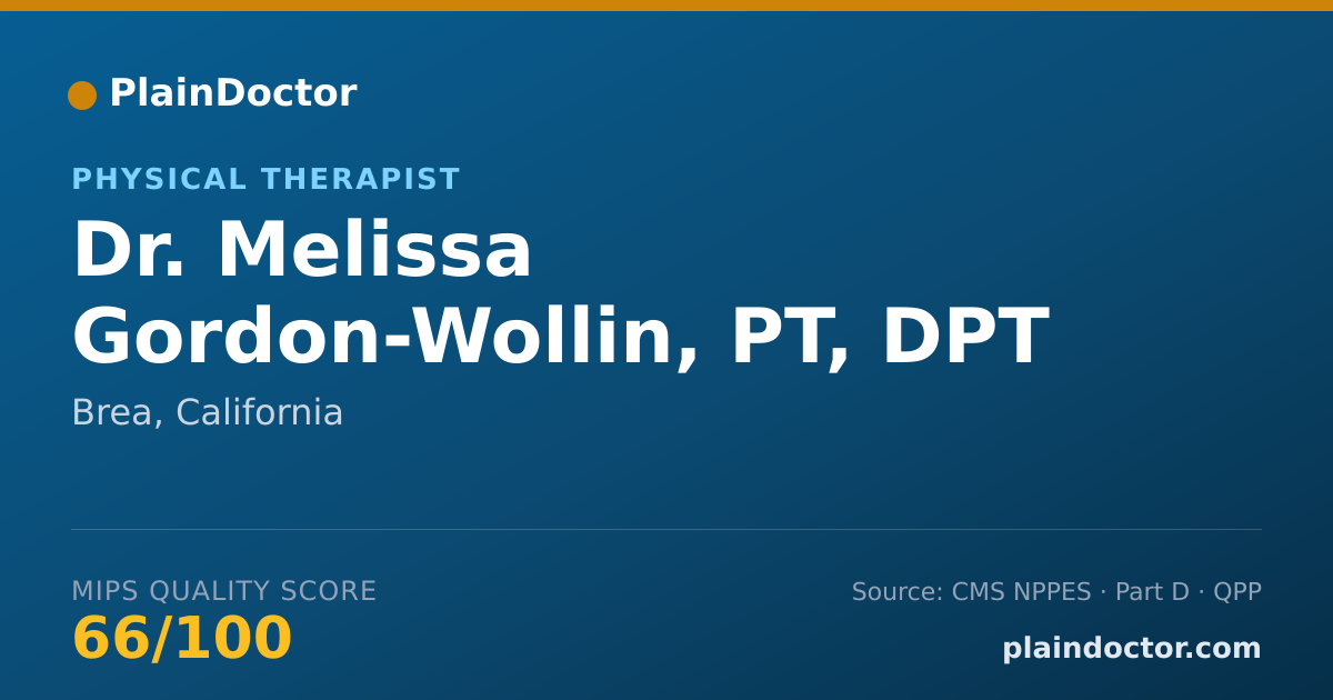 Shareable card for Melissa Gordon-Wollin, PT, DPT - Physical Therapist, Brea, CA
